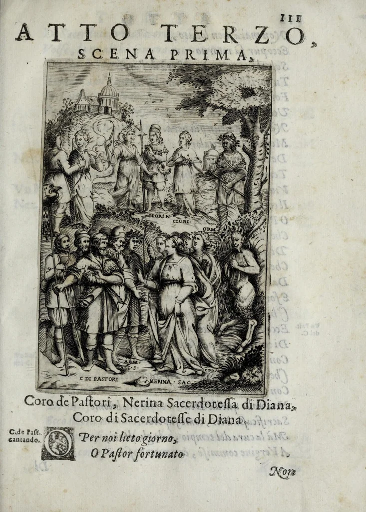An illustration from La fida Armilla : fauola pastorale, 1610, leaf 117