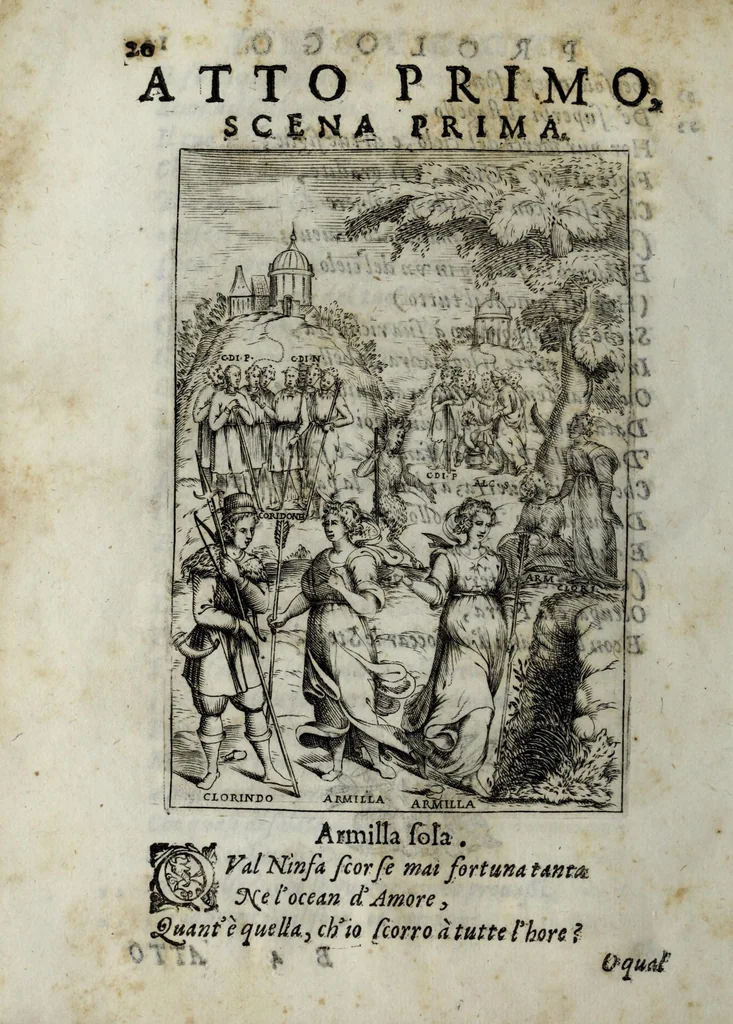 An illustration from La fida Armilla : fauola pastorale, 1610, leaf 24