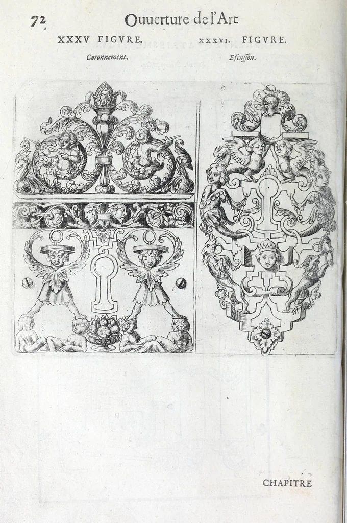 An illustration from La fidelle ouverture de l'art de serrurier : ou l'on void les principaulx preceptes, desseings [sic] et figures touchant les experiences et operations manuelles dudict art : ensemble vn petit traicté de diverses trempes, le tout, 1627, leaf 84