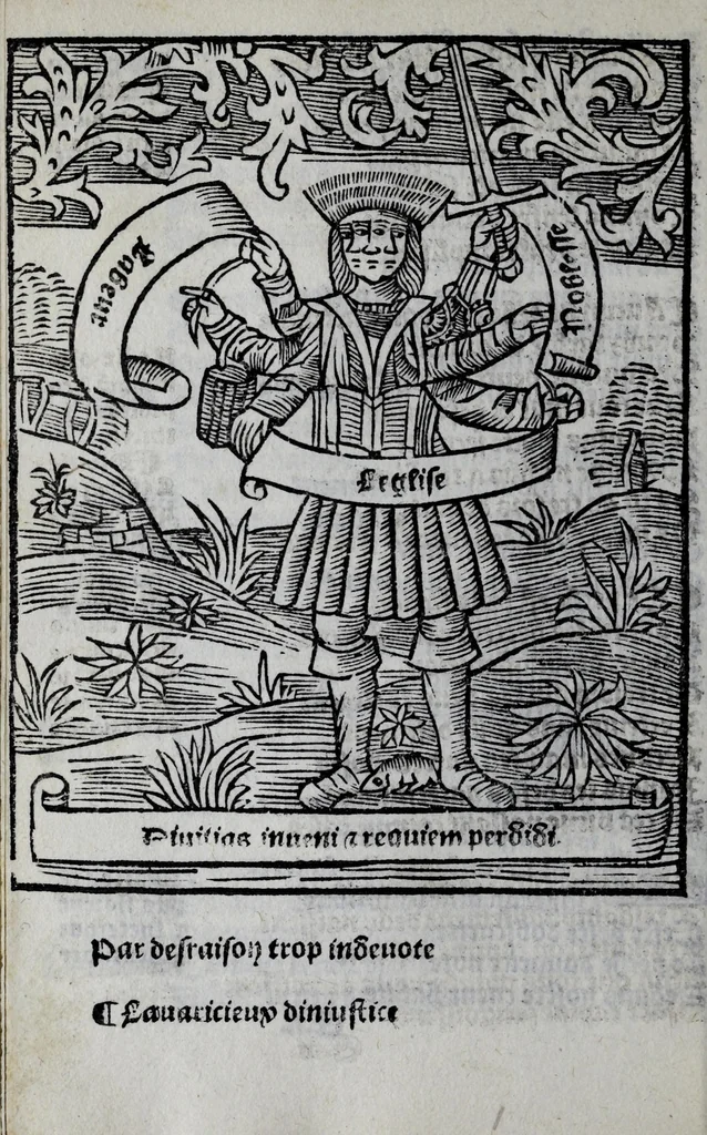An illustration from La forest de conscience contenant la chasse des princes spirituelle, 1516, leaf 84