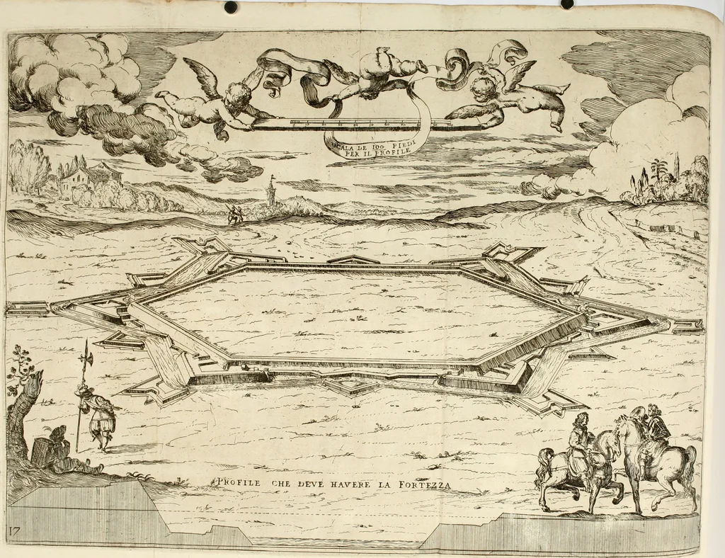 An illustration from La fortificatione, guardia, difesa, et espugnatione delle fortezze esperimentata in diuerse guerre, 1624, leaf 132