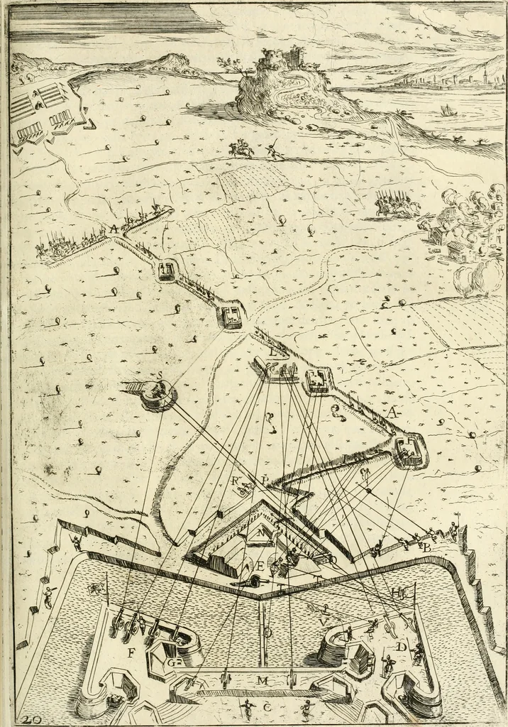 An illustration from La fortificatione, guardia, difesa, et espugnatione delle fortezze esperimentata in diuerse guerre, 1624, leaf 192