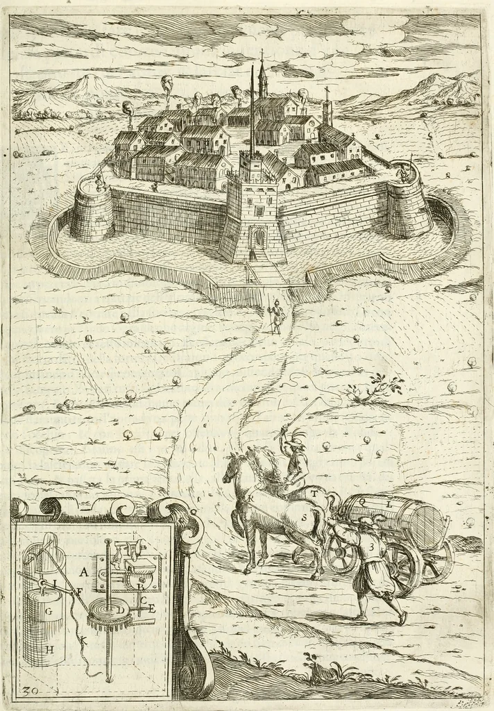 An illustration from La fortificatione, guardia, difesa, et espugnatione delle fortezze esperimentata in diuerse guerre, 1624, leaf 286