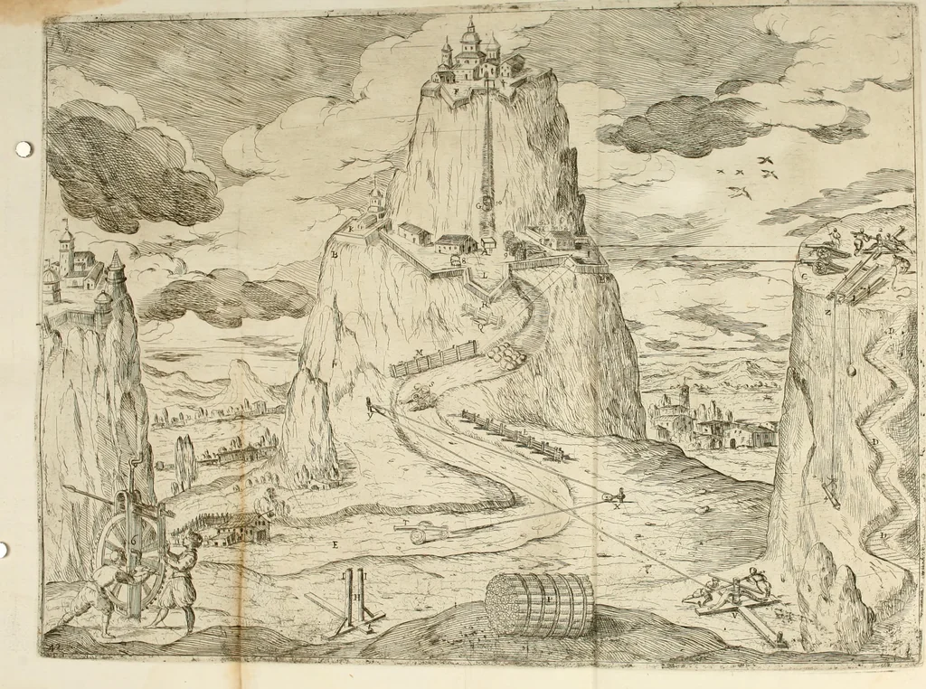 An illustration from La fortificatione, guardia, difesa, et espugnatione delle fortezze esperimentata in diuerse guerre, 1624, leaf 392