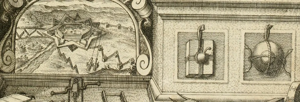 An illustration from La fortificatione, guardia, difesa, et espugnatione delle fortezze esperimentata in diuerse guerre, 1624, leaf 4