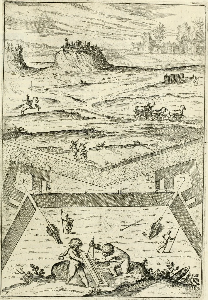 An illustration from La fortificatione, guardia, difesa, et espugnatione delle fortezze esperimentata in diuerse guerre, 1624, leaf 70