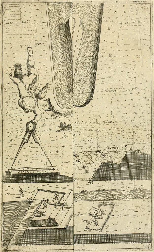 An illustration from La fortificatione, guardia, difesa, et espugnatione delle fortezze esperimentata in diuerse guerre, 1624, leaf 82
