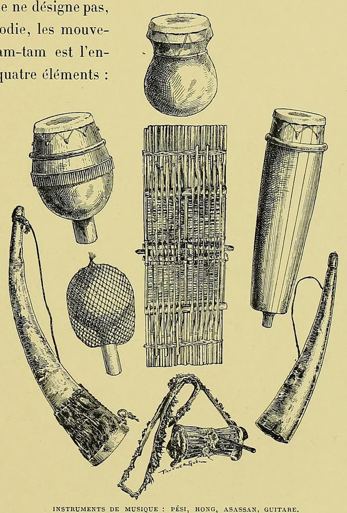 An illustration from La France au Dahomey, 1895, leaf 163