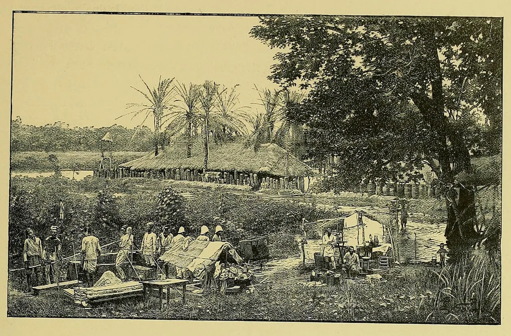 An illustration from La France au Dahomey, 1895, leaf 195