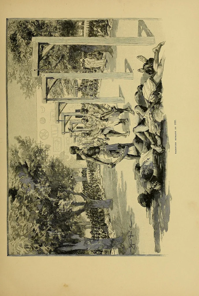An illustration from La France au Dahomey, 1895, leaf 45