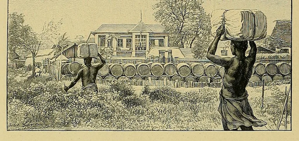 An illustration from La France au Dahomey, 1895, leaf 78