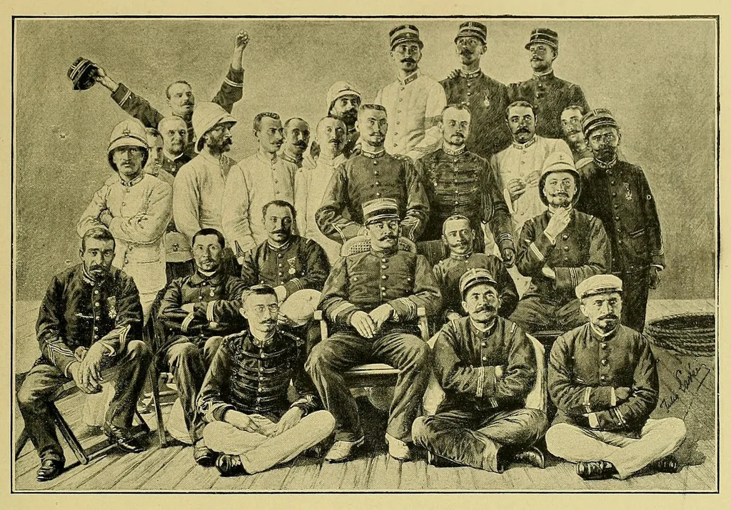 An illustration from La France au Dahomey, 1895, leaf 87