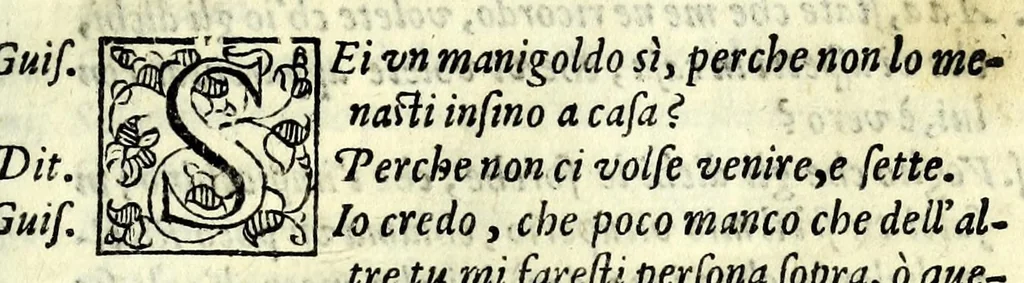 An illustration from La fravde : comedia nvova, 1597, leaf 19