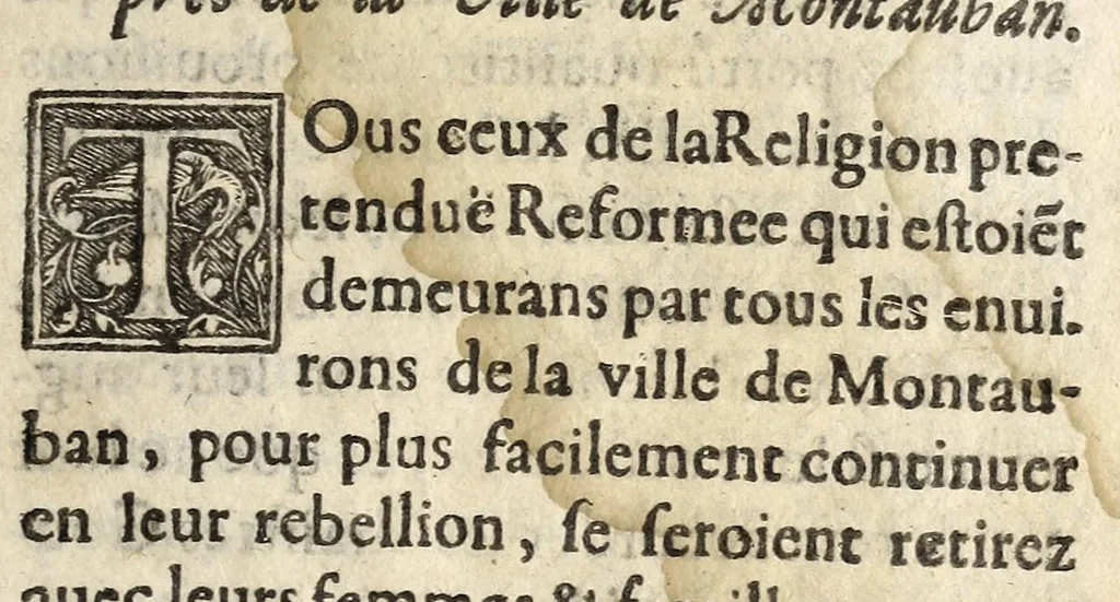 An illustration from La furieuse deffaicte des trouppes du duc de Rohan pres la ville de Montauban., 1625, leaf 3