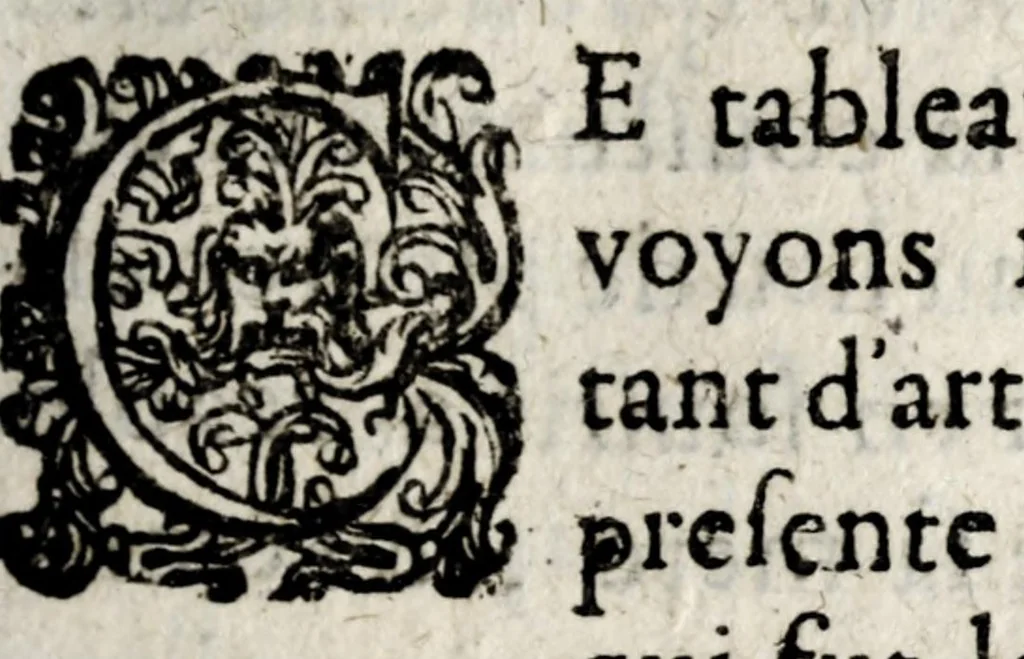 An illustration from La galerie ou les tableaux des dames illustres, 1642, leaf 107