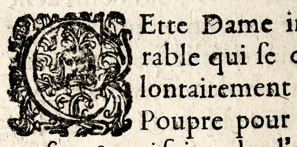 An illustration from La galerie ou les tableaux des dames illustres, 1642, leaf 370