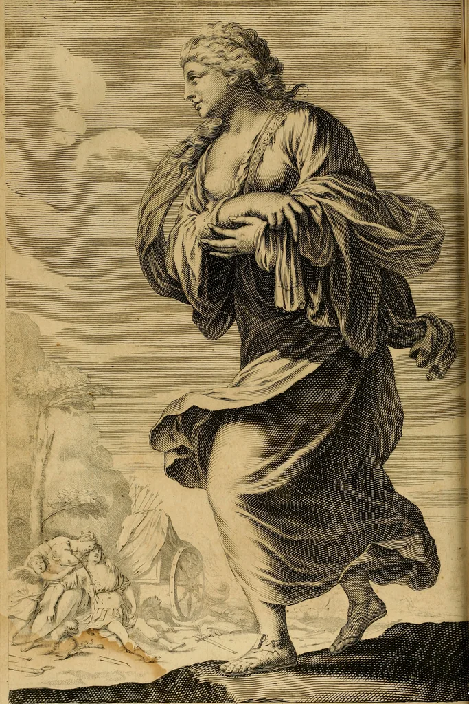 An illustration from La gallerie des femmes fortes, 1647, leaf 147
