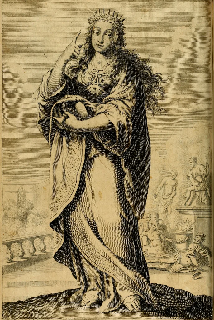 An illustration from La gallerie des femmes fortes, 1647, leaf 171