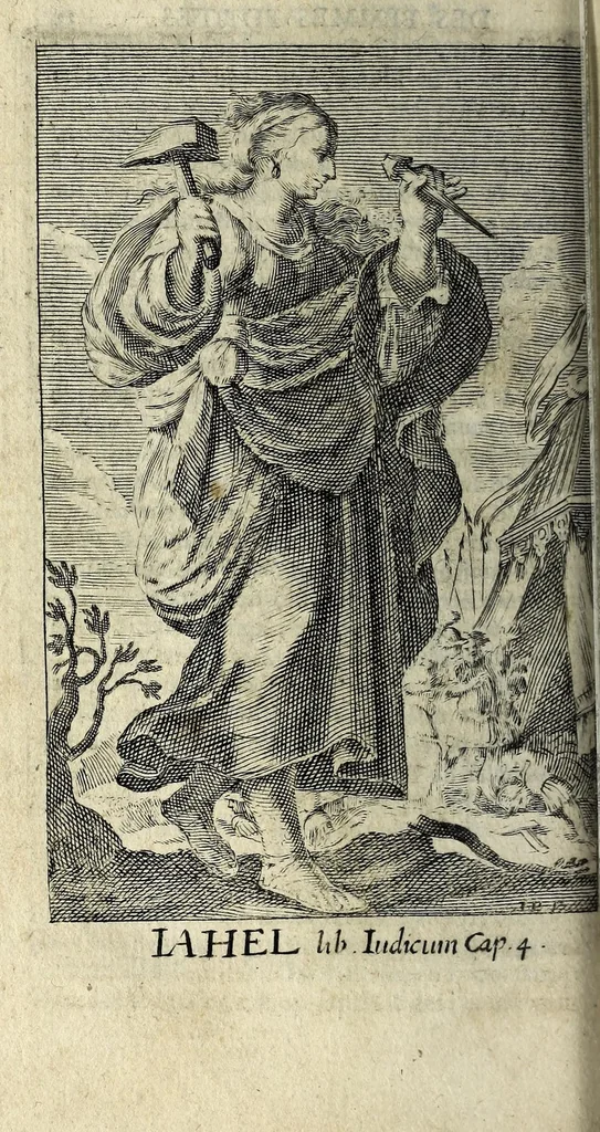 An illustration from La gallerie des femmes fortes, 1665, leaf 146