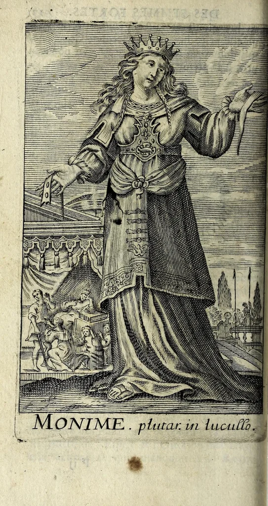 An illustration from La gallerie des femmes fortes, 1665, leaf 284