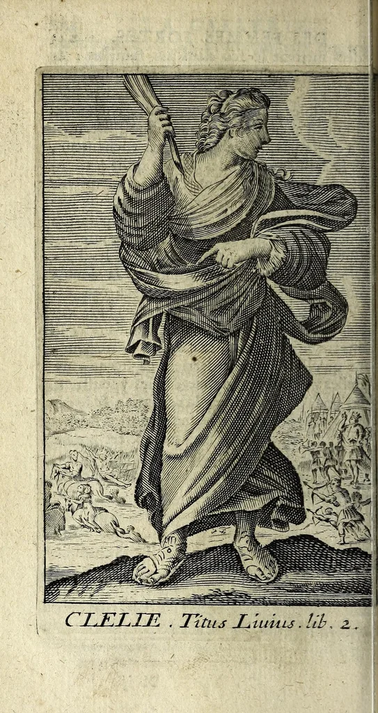 An illustration from La gallerie des femmes fortes, 1665, leaf 356