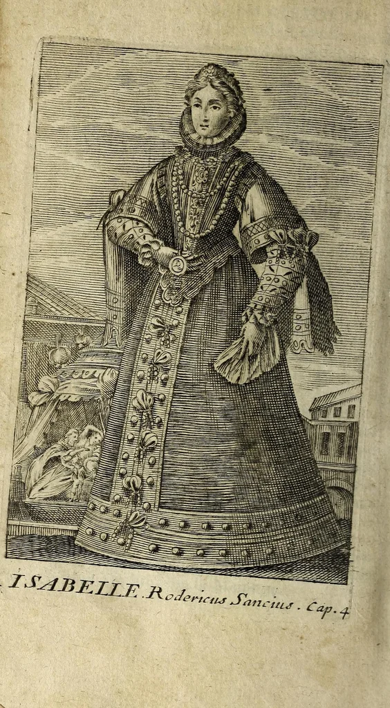 An illustration from La gallerie des femmes fortes, 1665, leaf 500