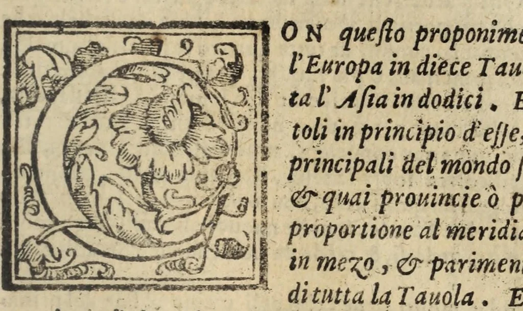 An illustration from La geografia di Claudio Tolomeo Alessandrino, 1574, leaf 445