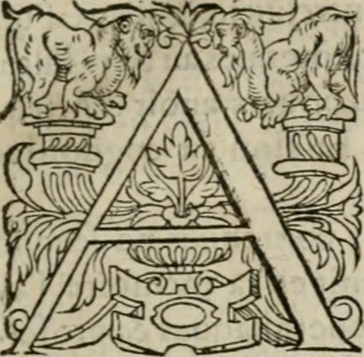 An illustration from La geomance dv Seigneur Christofe de Cattan, gentilhomme Geneuoys. Liure non moins plaisant & recreatif. Auec la roüe de Pythagoras, 1558, leaf 10
