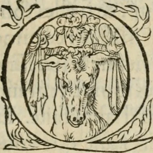 An illustration from La geomance dv Seigneur Christofe de Cattan, gentilhomme Geneuoys. Liure non moins plaisant & recreatif. Auec la roüe de Pythagoras, 1558, leaf 276