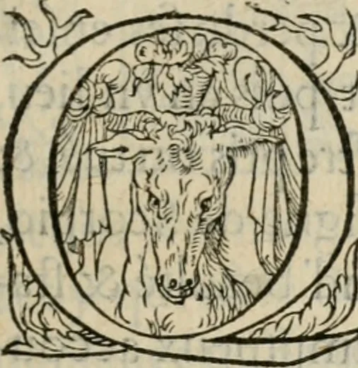 An illustration from La geomance dv Seigneur Christofe de Cattan, gentilhomme Geneuoys. Liure non moins plaisant & recreatif. Auec la roüe de Pythagoras, 1558, leaf 58