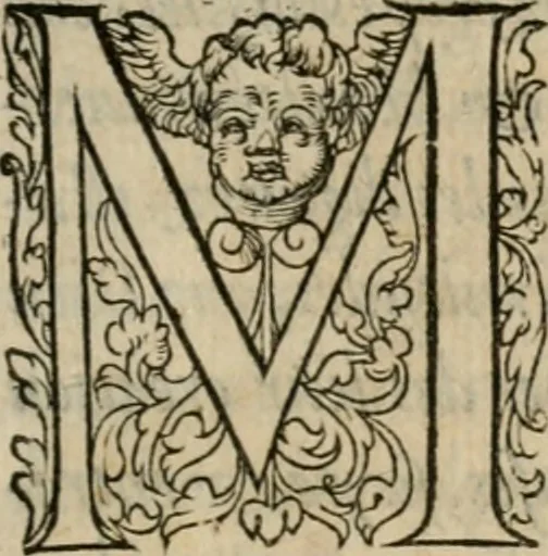 An illustration from La geomance dv Seigneur Christofe de Cattan, gentilhomme Geneuoys. Liure non moins plaisant & recreatif. Auec la roüe de Pythagoras, 1558, leaf 6