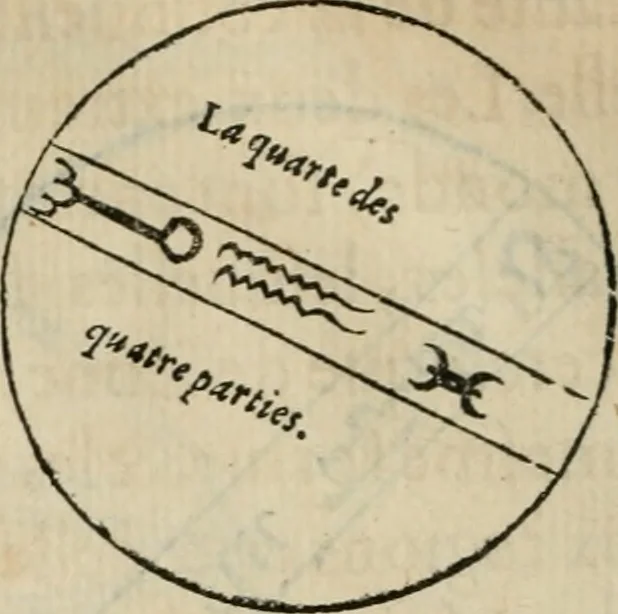 An illustration from La geomance dv Seigneur Christofe de Cattan, gentilhomme Geneuoys. Liure non moins plaisant & recreatif. Auec la roüe de Pythagoras, 1558, leaf 89