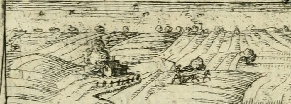 An illustration from La geometrie; ou, Mesure des lignes droittes esloignees par le quarrè geometrique, 1643, leaf 85