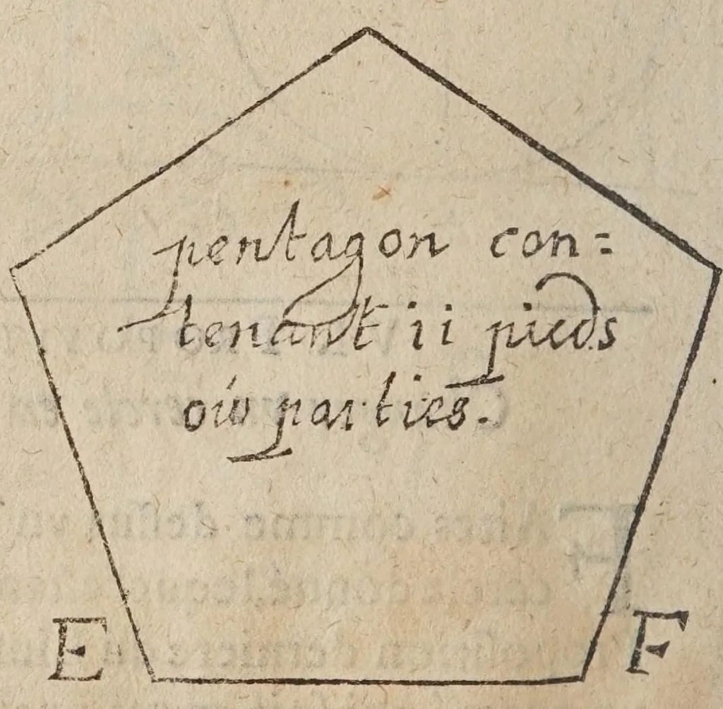 An illustration from La geometrie, redvite en vne facile et briefve practique, par deux excellens instrumens, dont l'vn est le pantometre ov compas de proportion, 1626, leaf 34