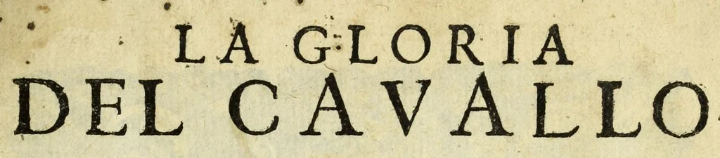 An illustration from La gloria del cavallo, 1608, leaf 5