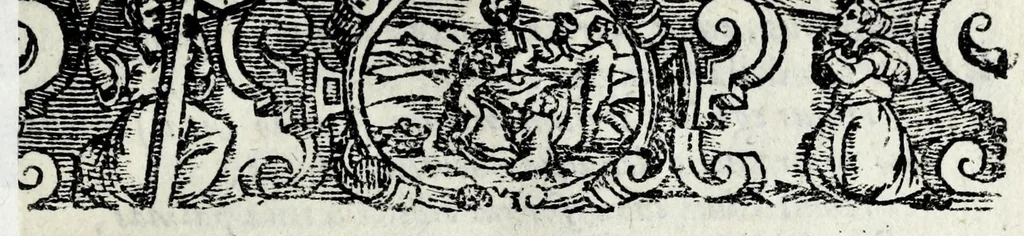 An illustration from Lago, fortezza, e rocca di Garda e Gardesana : con la genealogia de gli antichi signori di Garda, hora detti Carlotti : nobili di Verona, marchesi di Riperbella nella Toscana, baroni di Cesterol, e di Villanoua, e signori di Masuquies, Cailà, e S. Giouanni, nella lingua d'Occa, 1679, leaf 13
