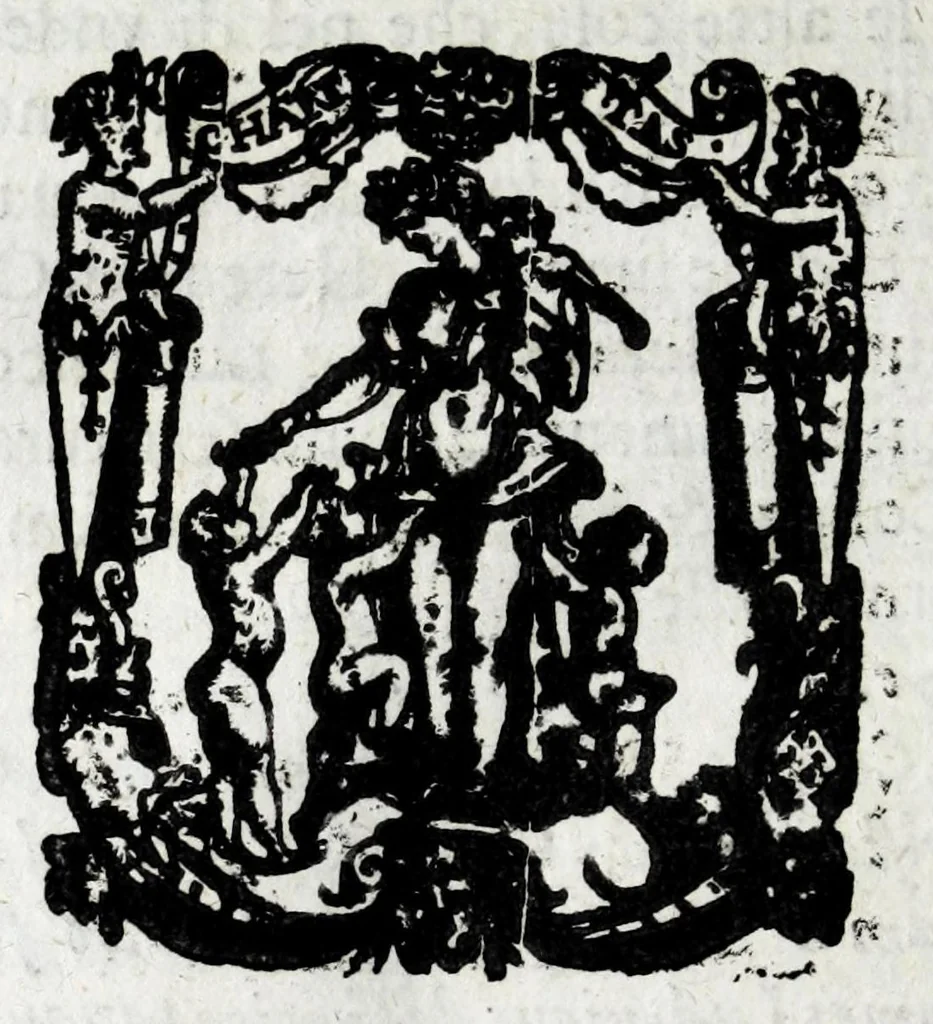An illustration from Lago, fortezza, e rocca di Garda e Gardesana : con la genealogia de gli antichi signori di Garda, hora detti Carlotti : nobili di Verona, marchesi di Riperbella nella Toscana, baroni di Cesterol, e di Villanoua, e signori di Masuquies, Cailà, e S. Giouanni, nella lingua d'Occa, 1679, leaf 150