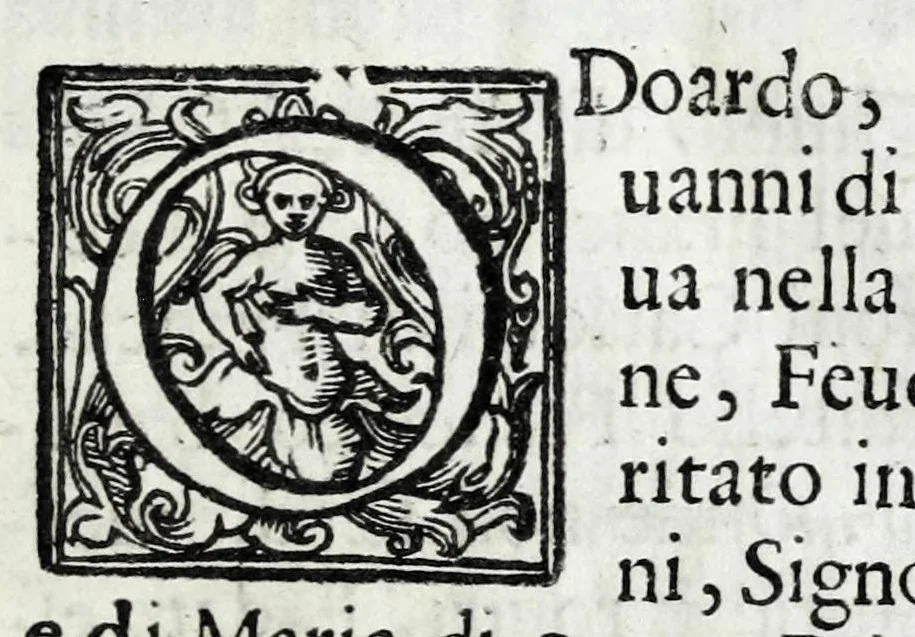 An illustration from Lago, fortezza, e rocca di Garda e Gardesana : con la genealogia de gli antichi signori di Garda, hora detti Carlotti : nobili di Verona, marchesi di Riperbella nella Toscana, baroni di Cesterol, e di Villanoua, e signori di Masuquies, Cailà, e S. Giouanni, nella lingua d'Occa, 1679, leaf 183