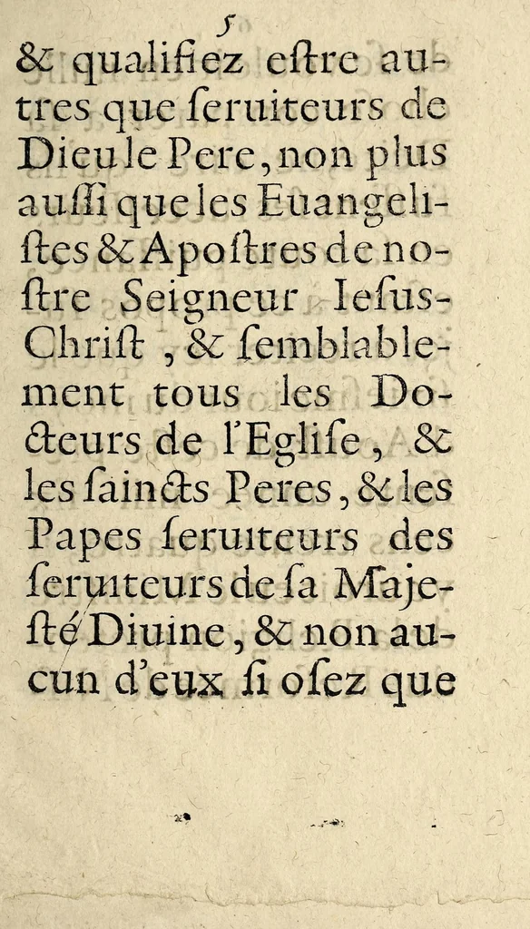 An illustration from La grande desolation de la religion pretenduë reformée sur l'approbation & mort espouuentable du ministre de la ville de Nismes, ayant eu le col tors dedans la chaize par vn grande esclat de tonnerre, esleué en l'air, & rendu inuisible, au grand estonnement des auditeurs; en leur preschant le contraire de la vraye foy catholique, apostollque et romaine. A Nismes, le 6. aoust 1634., 1634, leaf 15