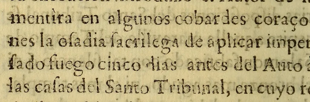 An illustration from La gran fee del centurion español: : Sermon moral que en la Capilla del Santo Oficio de la Inquisicion desta ciudad de los Reyes Lima, el primer iueues de Quaresma predico el Doct. D. Nicolas Antonio Diez de San Miguel, y Solier, doctor en sagrada theologia por esta Real Vniversidad, racionero entero desta S. Iglesia Metropolitana, examinador synodal deste arȯbispado, y calificador del Santo Oficio, en 4. de febrero de 1693:, 1695, leaf 38