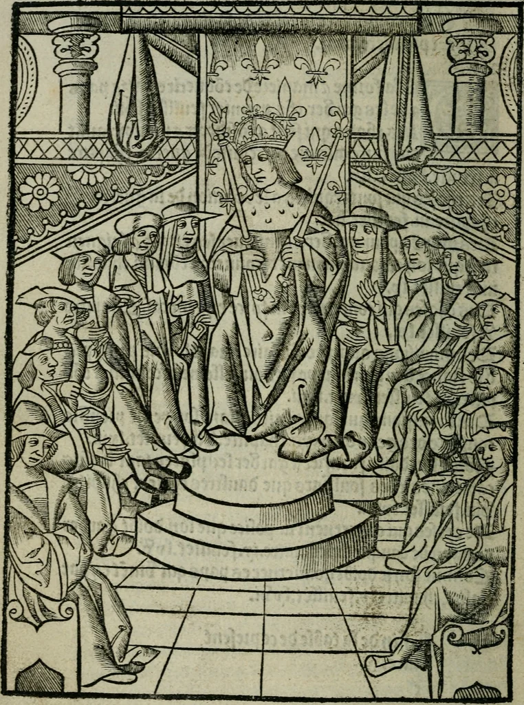An illustration from La grant monarchie de France .., 1519, leaf 9