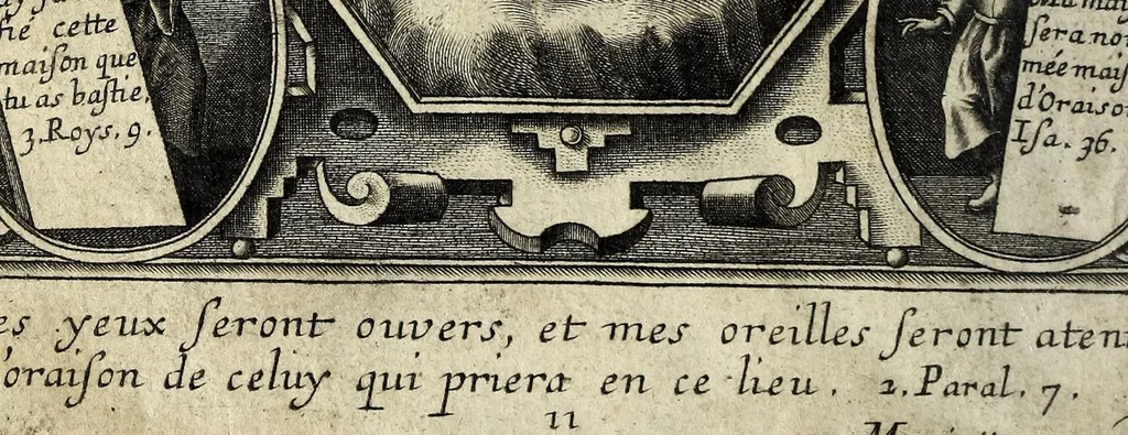 An illustration from L'agreable entretien des ames : sur 168 tableaux souscris de prieres, pour mediter les sts. misteres et pour regler nos vies et mœurs sur celles de n[ot]re sauueur Iesus Christ et de Ste. Marie sa mere, en disant le chapelet du rozaire, 1648, leaf 184