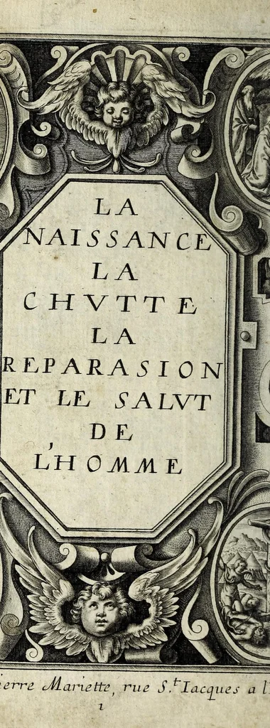 An illustration from L'agreable entretien des ames : sur 168 tableaux souscris de prieres, pour mediter les sts. misteres et pour regler nos vies et mœurs sur celles de n[ot]re sauueur Iesus Christ et de Ste. Marie sa mere, en disant le chapelet du rozaire, 1648, leaf 2