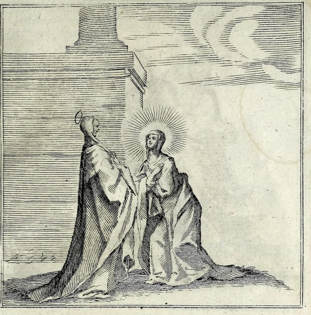 An illustration from L'agreable entretien des ames : sur 168 tableaux souscris de prieres, pour mediter les sts. misteres et pour regler nos vies et mœurs sur celles de n[ot]re sauueur Iesus Christ et de Ste. Marie sa mere, en disant le chapelet du rozaire, 1648, leaf 29