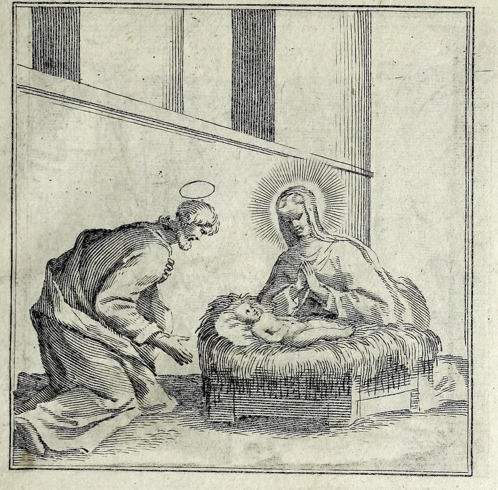 An illustration from L'agreable entretien des ames : sur 168 tableaux souscris de prieres, pour mediter les sts. misteres et pour regler nos vies et mœurs sur celles de n[ot]re sauueur Iesus Christ et de Ste. Marie sa mere, en disant le chapelet du rozaire, 1648, leaf 39