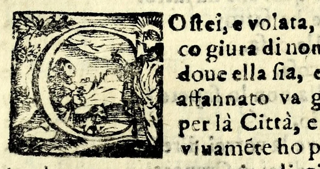 An illustration from La greca schiava : commedia, 1618, leaf 119