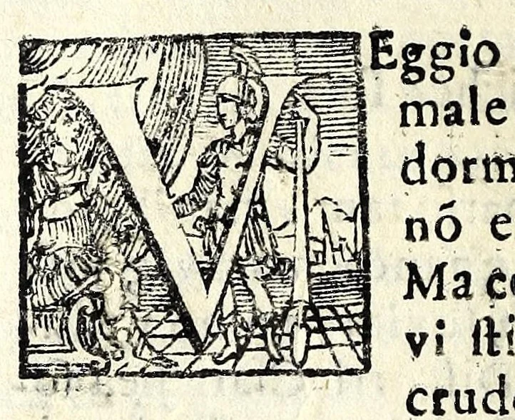 An illustration from La greca schiava : commedia, 1618, leaf 64