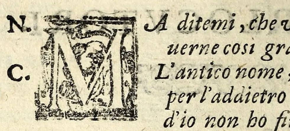 An illustration from La greca schiava : commedia, 1618, leaf 8