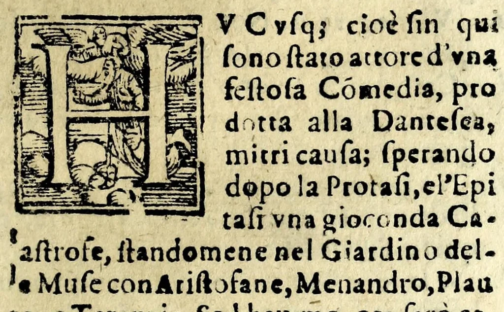 An illustration from La greca schiava : commedia, 1618, leaf 91