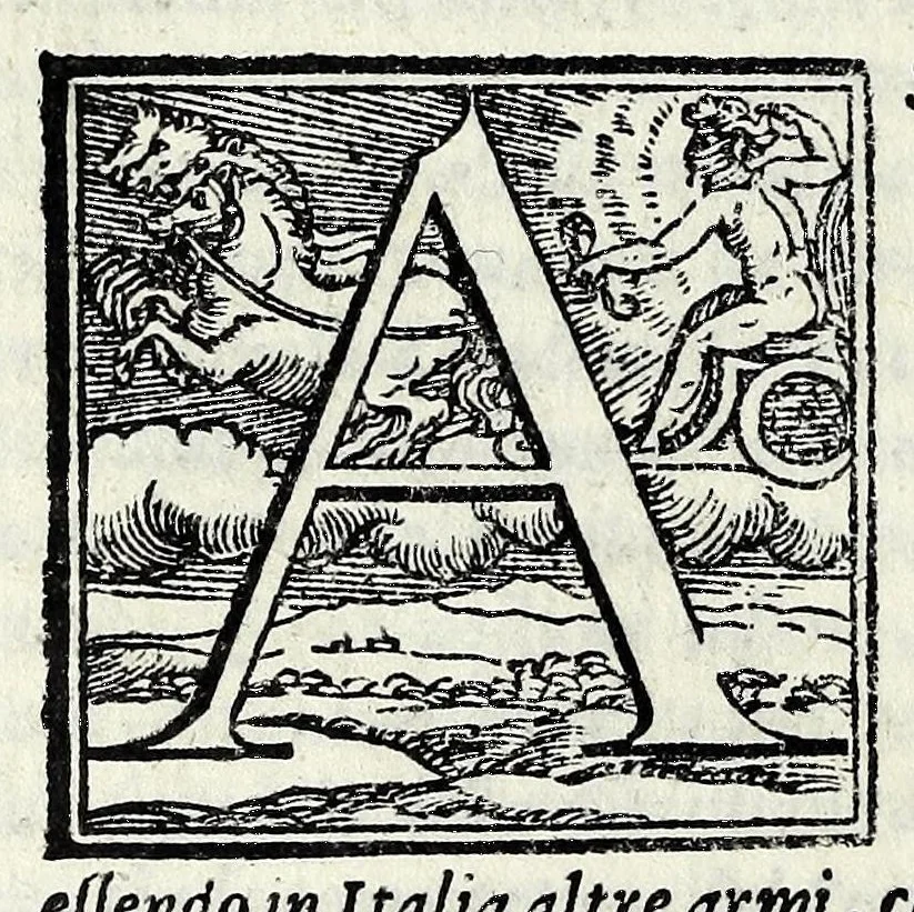 An illustration from La historia d'Italia, 1563, leaf 552